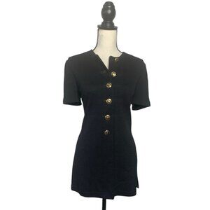 St. John Collection Black Blazer with Gold Buttons